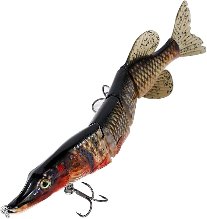 Large Multi Jointed Fishing Lures Bait,Big Giant Fishing Bass Lures,Crankbaits Swimbaits with Treble Hook