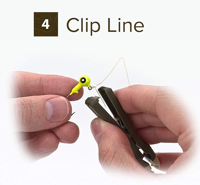 Fly and Ice Fishing Knot Tying Tool - Easily Tie Hooks, Jigs and Flies, Grip Eyelet, Thread Line, and Clip Fishing Line With One Accessory
