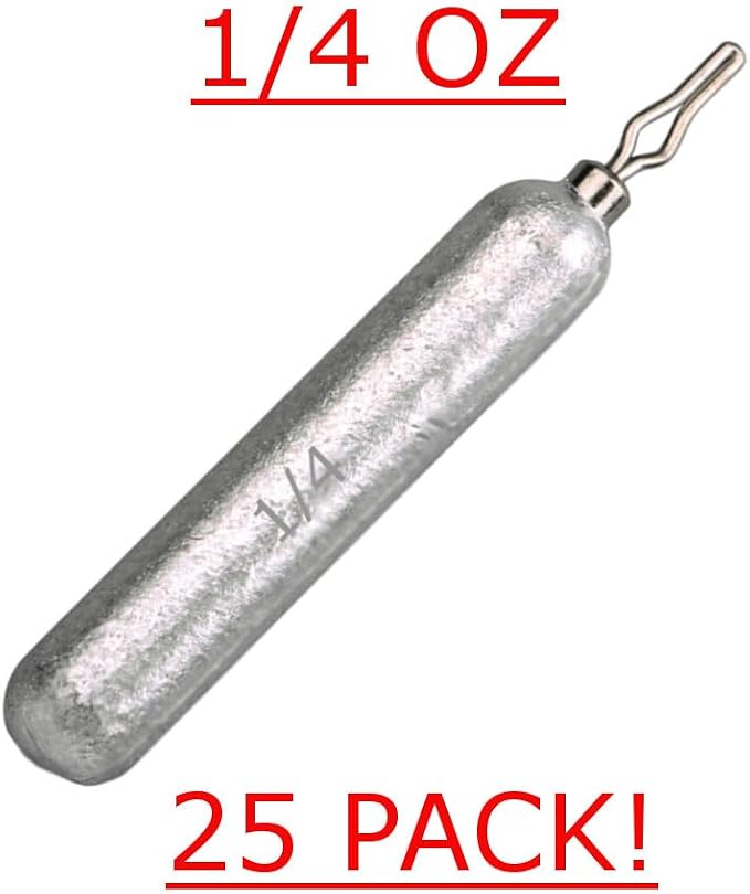Reaction Tackle Lead Drop Shot Weights for Bass Fishing - Freshwater & Saltwater - Skinny Pencil Shaped Sinkers for Drop Shot Rig