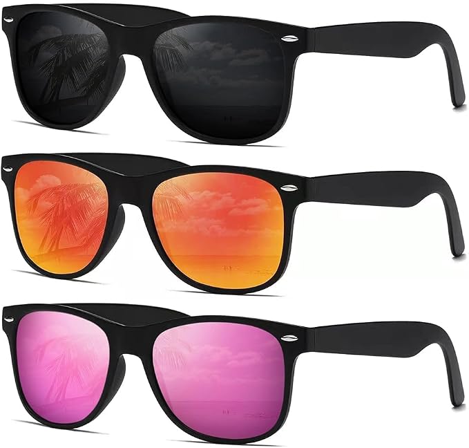 DEMIKOS Sunglasses Men Polarized Sunglasses for Mens Womens Retro Mirror Lens for Driving Fishing UV Protection