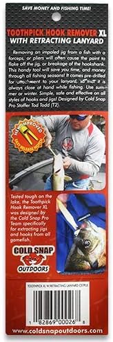 Cold Snap Toothpick Hook Remover with Retractable Lanyard - Hook Removal, Fishing Tool (X-Large)