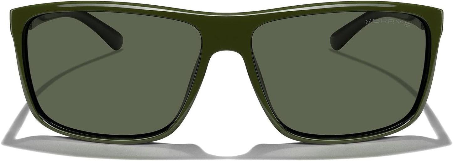 MERRY'S Rectangular Polarized Sports Sunglasses for Men Women Cycling Driving Fishing UV400 Protection S8225