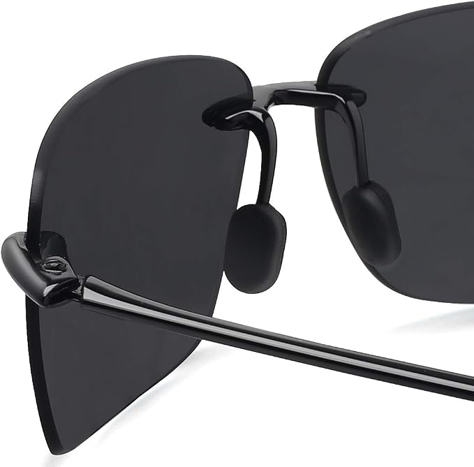 JULI Sports Sunglasses for Men Women Tr90 Rimless Frame for Running Fishing Golf Surf Driving MJ8009