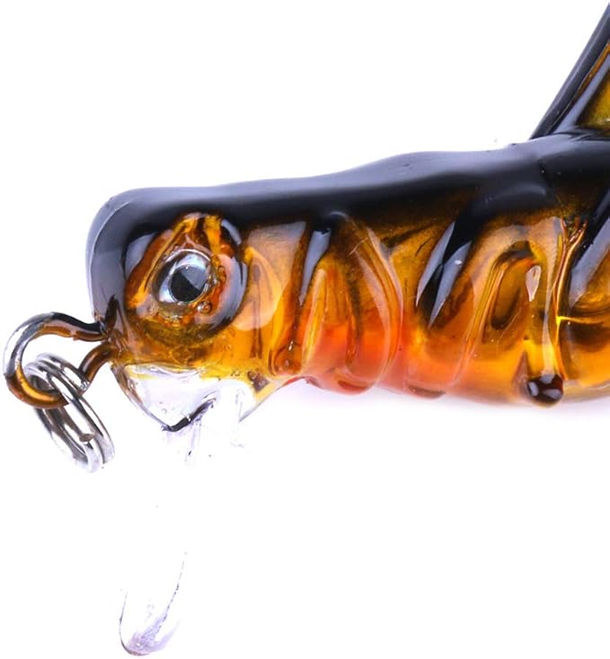5pcs Crickhopper Cricket/Grasshopper Crankbait Fishing Lures, Grasshopper Bait Bionic Mini Fishing Topwater Lures for Freshwater and Saltwater for Bass Pike Walleye Trout Lures