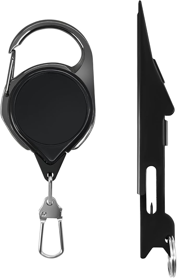 Fishing Knot Tying Tool with Retractable Lanyard & Built-in Knot Pick, 2-in-1 Quick Knot Tool for Fly Fishing Nippers, Freshwater Saltwater Anglers