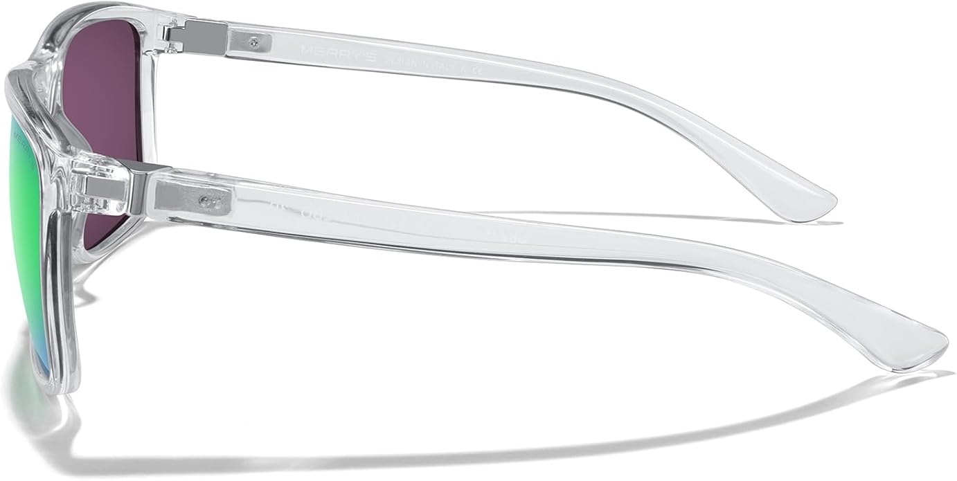 MERRY'S Rectangular Polarized Sports Sunglasses for Men Women Cycling Driving Fishing UV400 Protection S8225