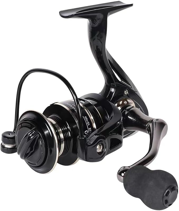 Spinning Reel, Fishing Reel,NX2000-NX7000 Series, Right/Left Handle, EVA Grip, Corrosion-Resistant, Aluminum Spool, Black