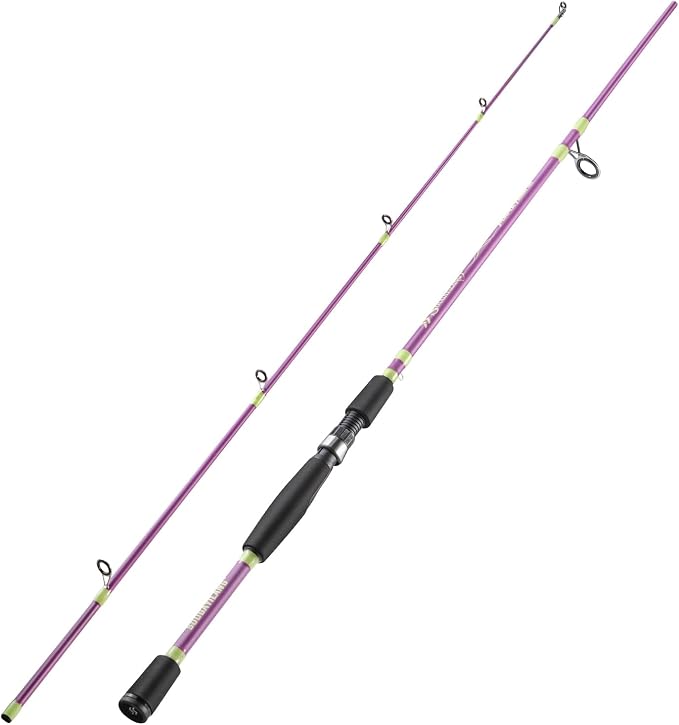 Sougayilang Fishing Rod 24-Ton Carbon&Glass Fiber Composite Spinning and Casting Rod, 2 Piece for Bass Trout Crappie Travel Fishing- 6'0"