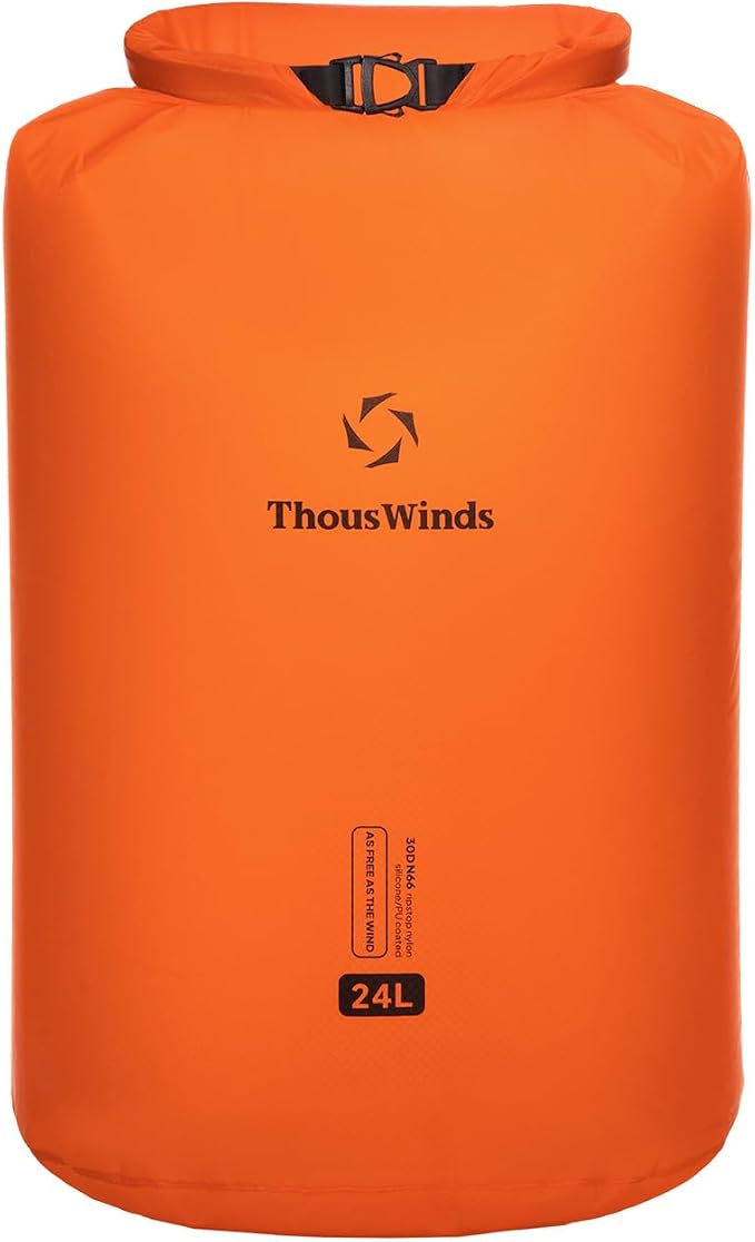 Thous Winds Ultralight Dry Bag, 24 Liter Waterproof Storage Sacks for Organization, Backpacking, Travel, Boating, Gear Protection