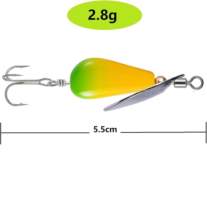 Trout Spinners - Fly Trout Fishing Lures for Bass Salmon Pike, Smallmouth Bass Lures with Brass Spinner for Lake River Fishing