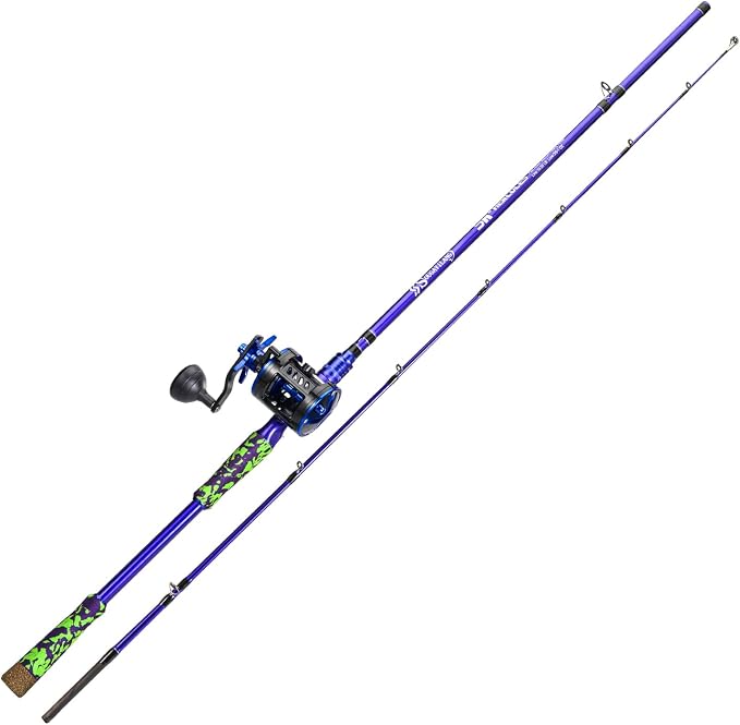 Sougayilang Inshore Saltwater Fishing Rods Combo, 7-Foot Spinning Rods and Casting Rods with Spinning/Trolling Reel