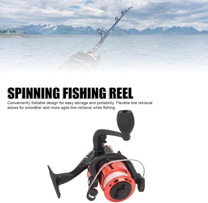 200-size with Pre-Spooled Line, Left Right Interchangeable Handle, 5.2:1 Gear Ratio Closed Face Fishing Reel for Freshwater, Lake and Outdoor Fishing
