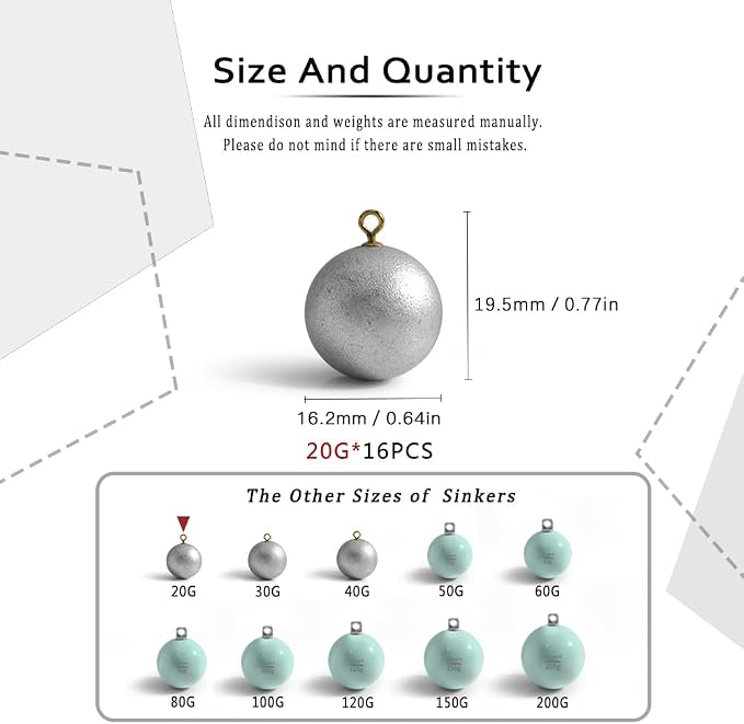 Lead Free Fishing Weights Sinkers 20g-200g Coated Egg Sinkers Cannonball Weights Assorted Sizes Bag and Fishing Weights Assortment Box Non-Lead Fishing Weights Saltwater Freshwater