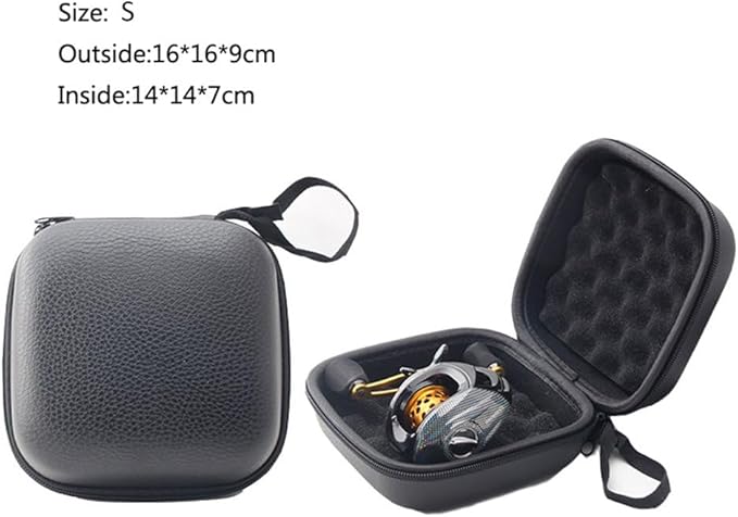 Fishing Reel Bag, Portable Shockproof Waterproof Fishing Reel Protective Case for Baitcasting Drum Spinning Raft Reels(Inner size: 5.51 * 5.51 * 2.76inches)