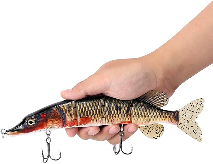 Large Multi Jointed Fishing Lures Bait,Big Giant Fishing Bass Lures,Crankbaits Swimbaits with Treble Hook