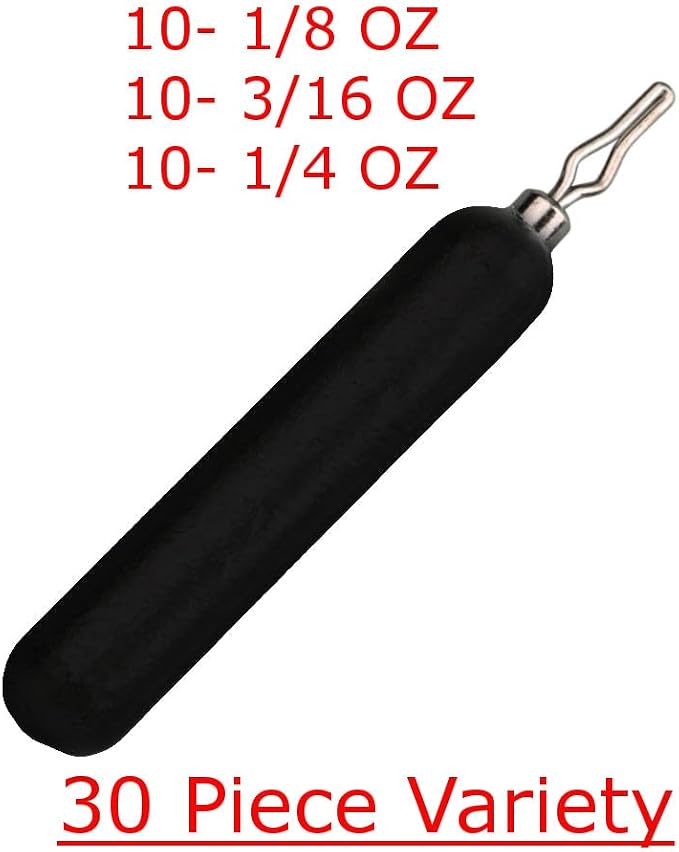 Reaction Tackle Lead Drop Shot Weights for Bass Fishing - Freshwater & Saltwater - Skinny Pencil Shaped Sinkers for Drop Shot Rig