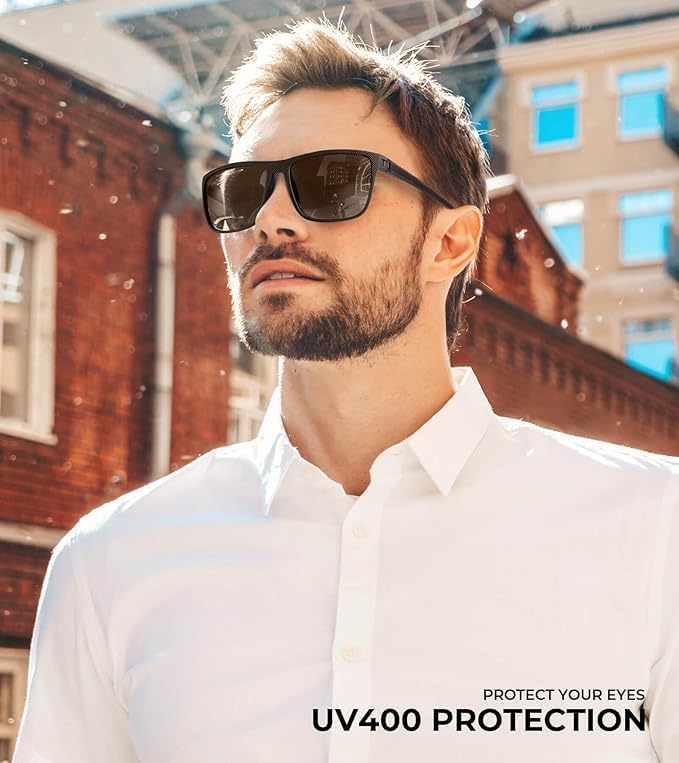 KALIYADI Mens Sun-Glasses Polarized Sunglasses-Men: Classic Sunglasses with Ultraviolet Protection for Driving Fishing Golf