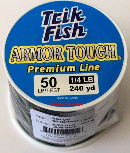 TrikFish Armor Tough Camouflage Monofilament Fishing Line - Stealthy & Strong - Camo Monofilament Line for Freshwater & Saltwater Fishing - Bulk 1/4LB Spool of Mono