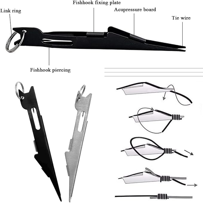 3 PCS Fishing Knot Tying Tool,Line Cutter,Fishing Quick Knot Tool Fly Fishing Angler Accessories Nail Knot Tying Tool for Hooks,Lures and Line