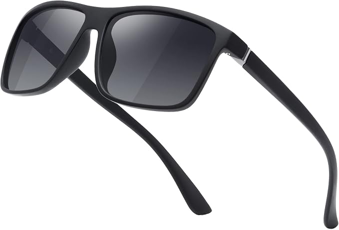 Sunglasses Men Polarized Sunglasses for Mens and Womens,Black Retro Sun Glasses Driving Fishing UV Protection