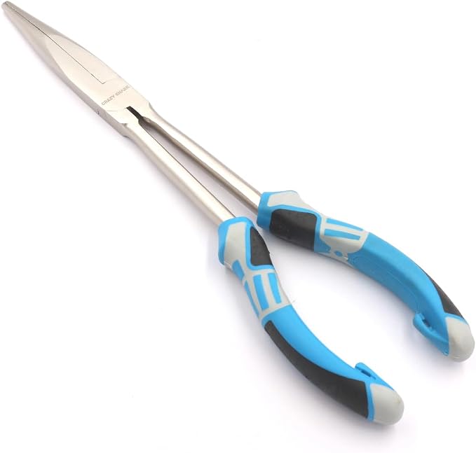 Long Nose Fishing Pliers Hook Remover Tools 11 Inches (NiFe-Blue)