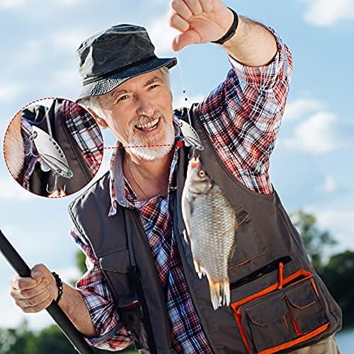 Sumind 10 Pcs Blade Baits Fishing Lures Hard Metal Blade Baits for Walleye Bass Fishing Spinner Spoons Trout Lures for Crappie Saltwater Freshwater, with Storage Box, Assorted Styles