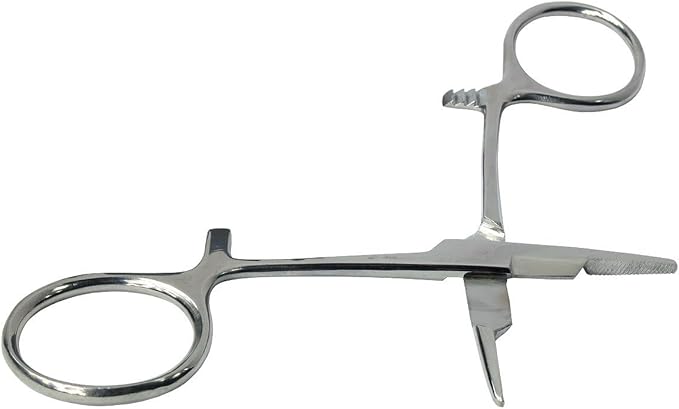 HTS 226H4 4" Stainless Steel Locking Fisherman's Hemostat with Scissors
