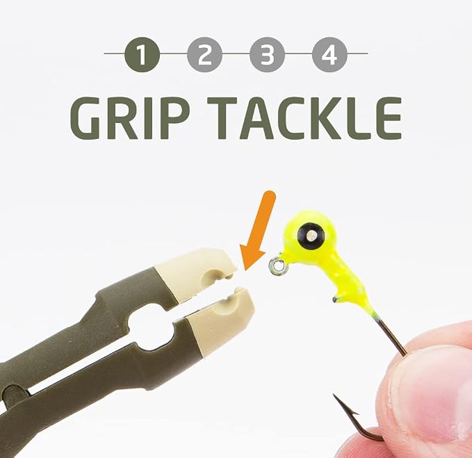 Fishing Knot Tying Tool/Jig Head and Hook Eyelet Grip/Line Threader/Clipper for Shaky Hands and Poor Eyesight. Tackle Box Accessory