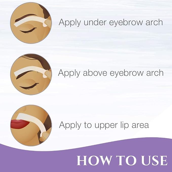 Satin Smooth EZ Grip Eyebrow Wax Strips – Non-Woven Eyebrow Waxing Strips, Upper Lip & Brow Wax Strip, Facial Hair Removal for Women, 100 ct