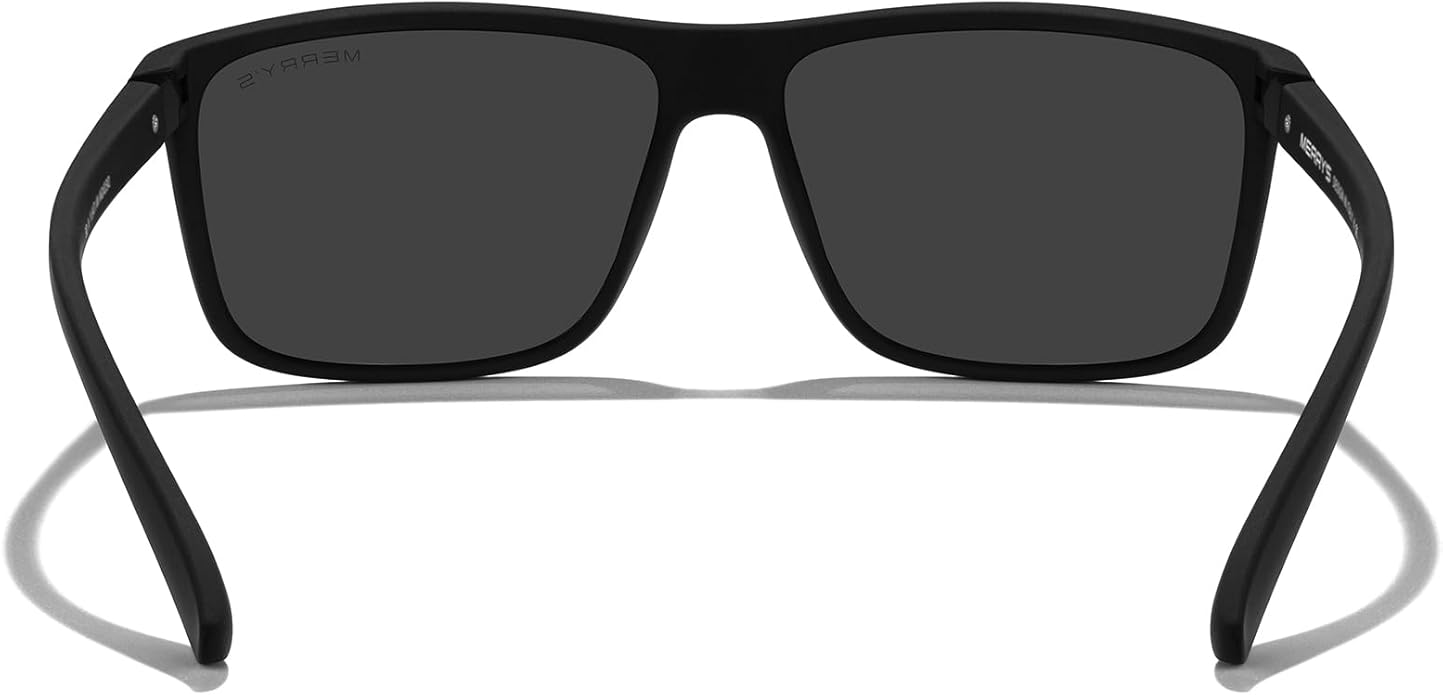 MERRY'S Rectangular Polarized Sports Sunglasses for Men Women Cycling Driving Fishing UV400 Protection S8225