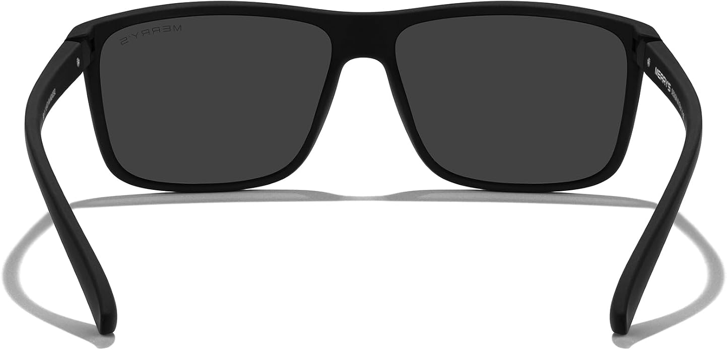 MERRY'S Rectangular Polarized Sports Sunglasses for Men Women Cycling Driving Fishing UV400 Protection S8225