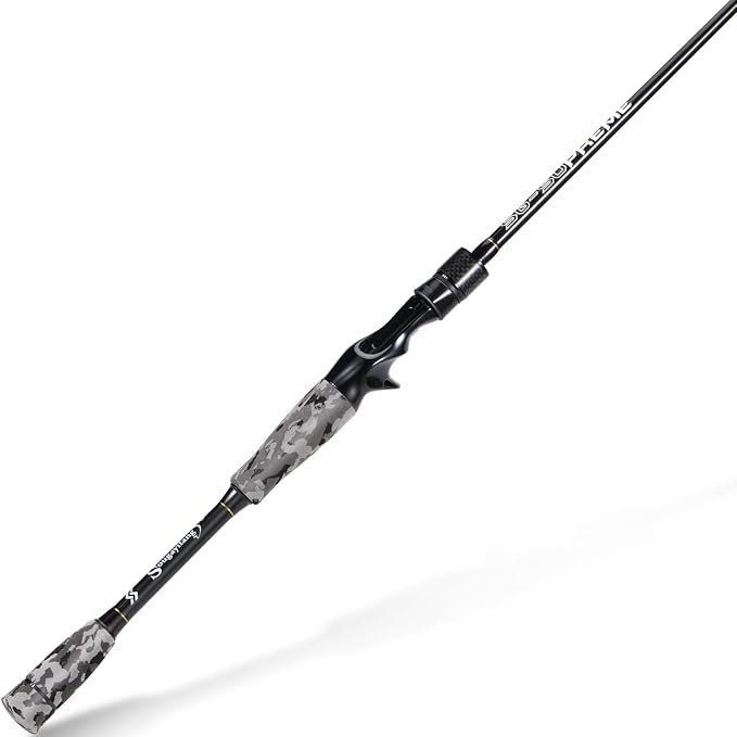 Sougayilang Fishing Rod - Medium 2Pc Graphite Composite Blank Spinning & Casting Rod, Camouflage EVA Grip, Smooth Transition Fishing Pole