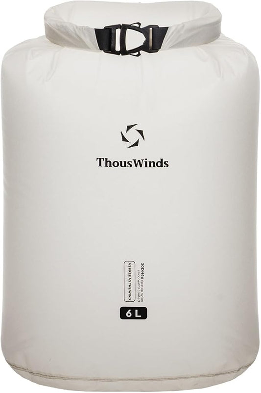 Thous Winds Dry Bag, 6L Ultralight Waterproof Dry Storage, Roll Top Lightweight Dry Sack for Kayaking, Boating, Swimming, Camping, Beach, Travel