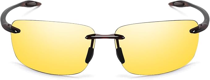 JULI Sports Sunglasses for Men Women Tr90 Rimless Frame for Running Fishing Golf Surf Driving MJ8009