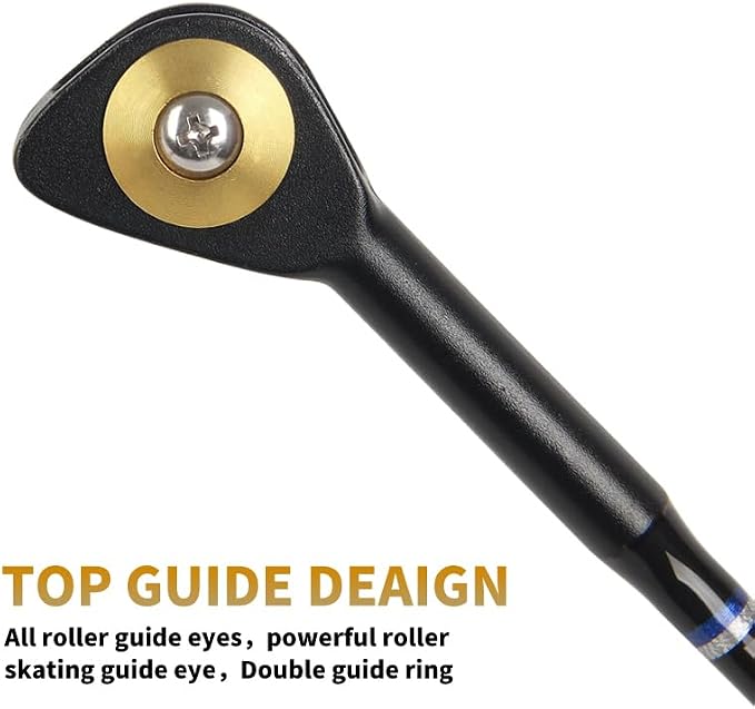 Deep Sea Fishing Rod, Heavy Duty Bent Butt Trolling Rod with Roller Guides,Conventional Fishing Rod