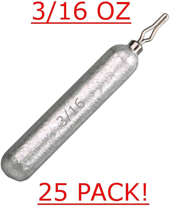 Reaction Tackle Lead Drop Shot Weights for Bass Fishing - Freshwater & Saltwater - Skinny Pencil Shaped Sinkers for Drop Shot Rig