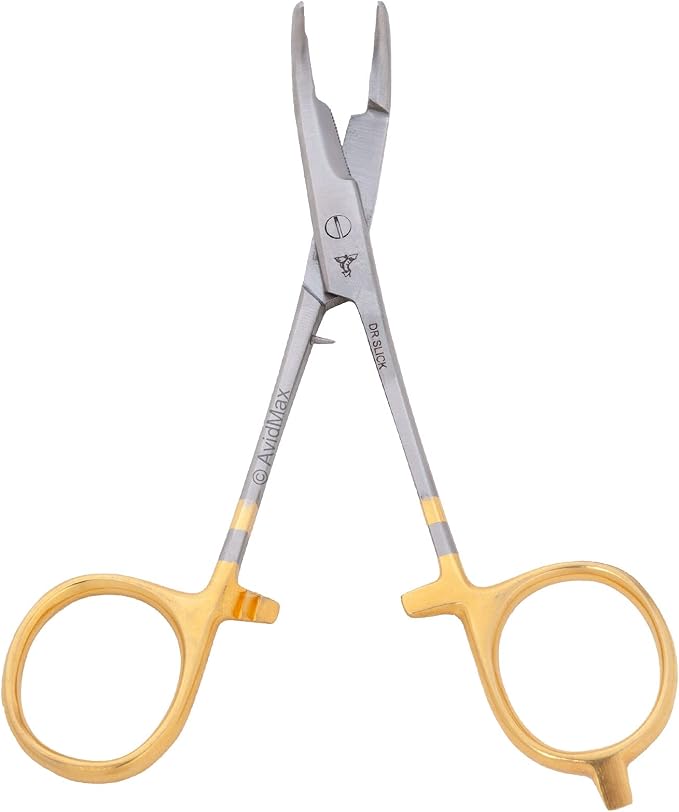 Dr. Slick Scissor Clamp, 6-1/2", Gold Loops, Curved, 1/2