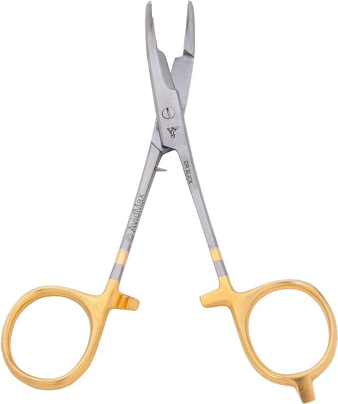 Dr. Slick Scissor Clamp, 5-1/2", Gold Loops, Curved, 1/2