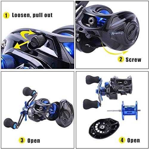 Sougayilang Baitcasting Reel, 7.0:1 Gear Ratio Super Smooth Power, 9 + 1 Shielded Ball Bearings Anti-Corrosion Baitcaster Reel Fishing Reel