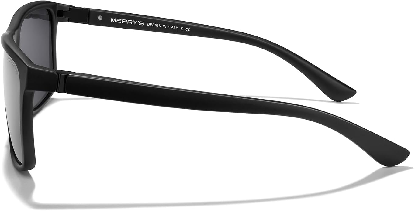MERRY'S Rectangular Polarized Sports Sunglasses for Men Women Cycling Driving Fishing UV400 Protection S8225