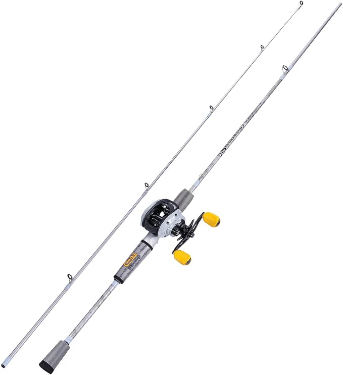 Sougayilang Spinning& Casting Fishing Rod Combos with Graphite 2Pc Blanks Fishing Reel for Bass Fishing