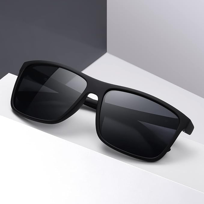 Sunglasses Men Polarized Sunglasses for Mens and Womens,Black Retro Sun Glasses Driving Fishing UV Protection