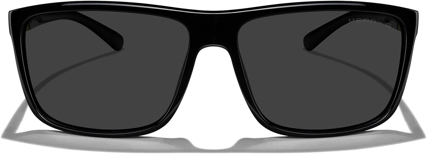 MERRY'S Rectangular Polarized Sports Sunglasses for Men Women Cycling Driving Fishing UV400 Protection S8225
