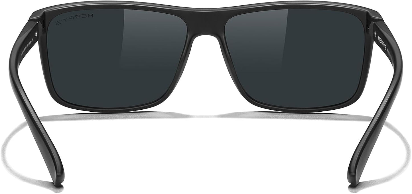 MERRY'S Rectangular Polarized Sports Sunglasses for Men Women Cycling Driving Fishing UV400 Protection S8225