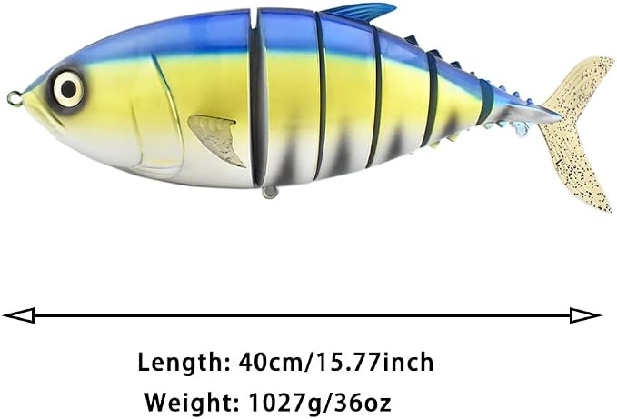 Large Multi Jointed Fishing Lures Bait,Big Giant Fishing Bass Lures,Crankbaits Swimbaits with Treble Hook