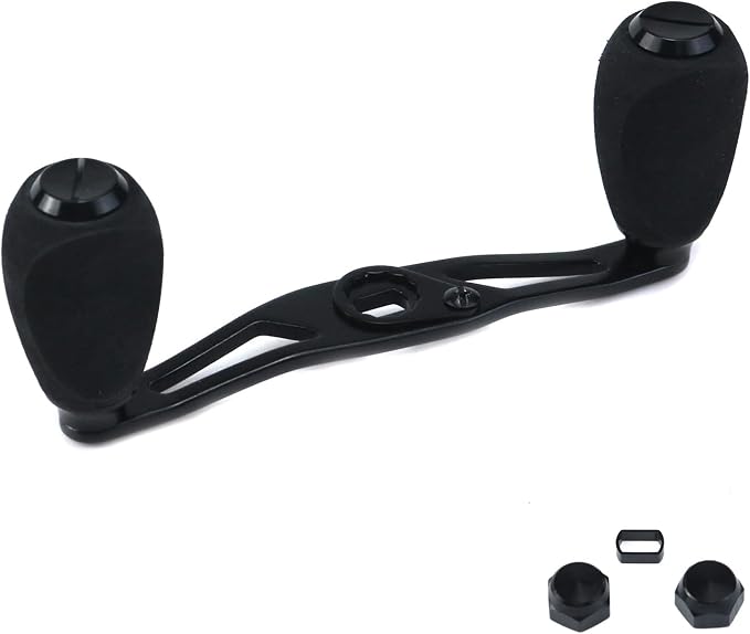 Fishing Reel Handle Fishing Baitcasting Reel Replacement Parts, with EVA Knob and Nut (Black)