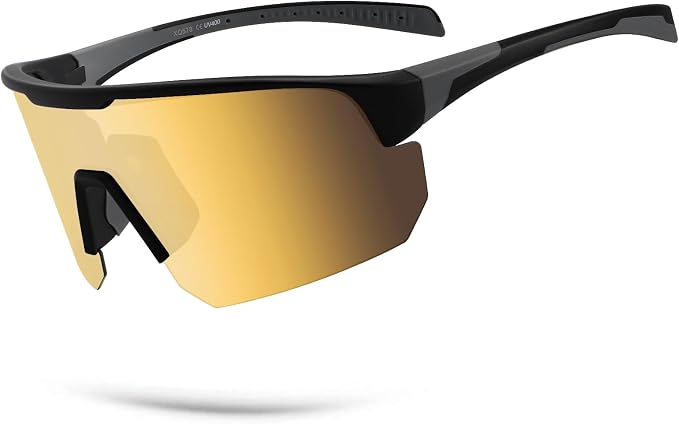 BangLong Lightweight Polarized Sports Sunglasses for Men Women, UV400 Protection Wrap-Around Sunglasses for Running Cycling