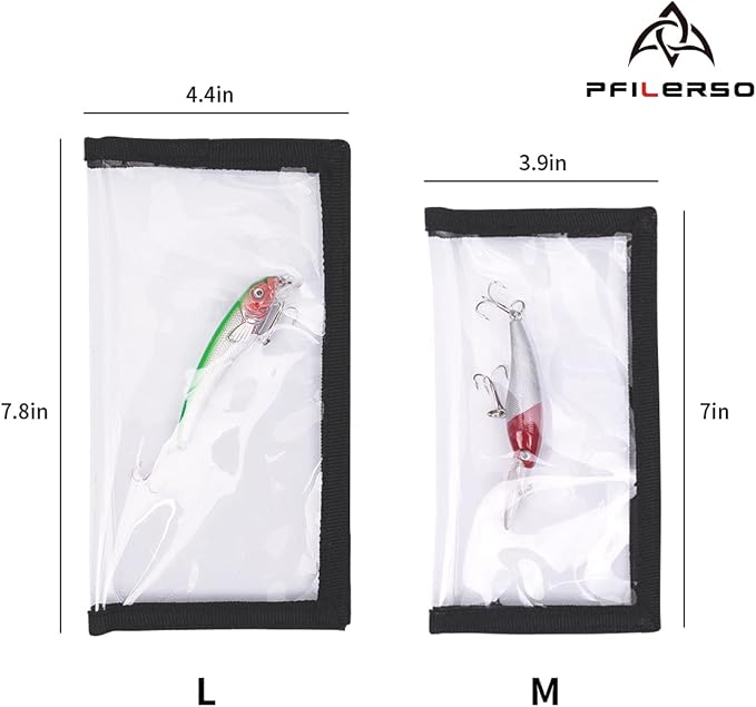 Fishing Lure Wraps 12PCS Clear See-Through PVC Fishing Lure Covers Protect Children Pets and Fishermen Safe from Sharp Hook Transparent Lures Fishing Bait Hook Storage 6L+6M