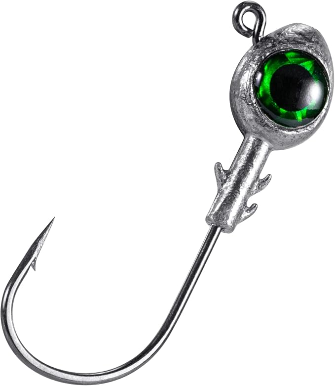 Dr.Fish 10 Pack Fishing Eyes Jigs 3D Eyes Trout Heads Bass Hook Saltwater Swimbait Jig Heads Freshwater Walleye Redfish Striper 1/2oz 3/8oz 1/4oz 3/16oz