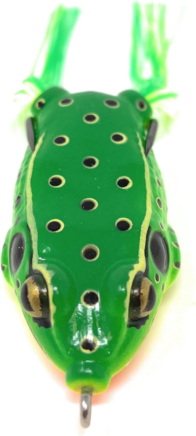 Reaction Tackle Hollow Body Frogs for Bass Fishing - Ultra Realistic Weedless Top Water Frog Lure for Bass, Snakehead, Pike and More - Floating Topwater Fishing Lures - 2 Pack